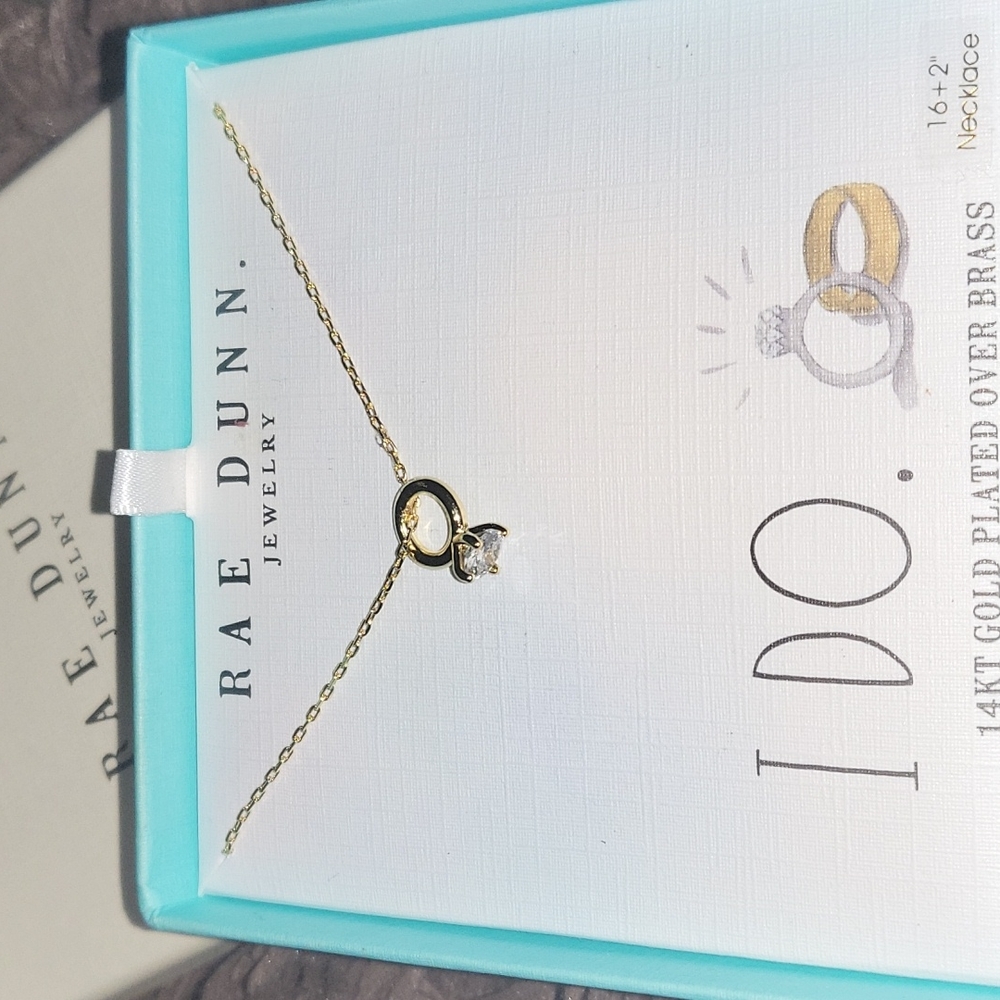 RAE DUNN jewelry wedding ring with chain.